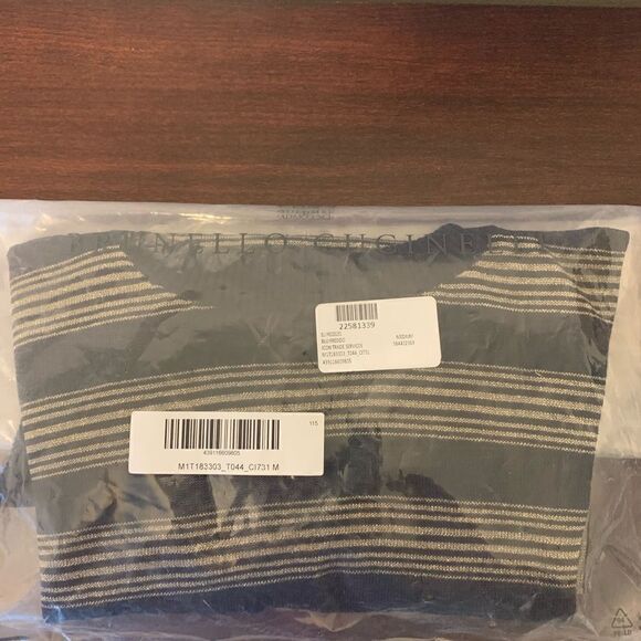 Brunello Cucinelli turtleneck long sleeve striped pullover size M, NWT - Picture 6 of 9